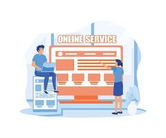 Responsive web design online service or platform. Adaptive content presentation on different web pages. flat modern illustration vector