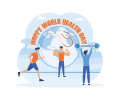 World Health Day. World Health day concept World health day concept banner design with doctor stethoscope. flat modern illustration vector