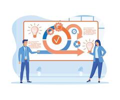 Scrum agile framework plan as software development method. Effective teamwork for project sprint. Adaptive programming rule cycle and process managing strategy. flat modern illustration vector