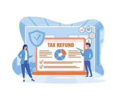 Tax refund concept. Tax declaration approved. Idea of accounting and payment. Financial bill. flat modern illustration vector