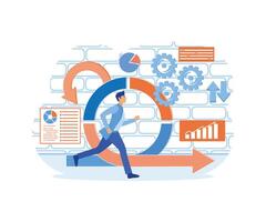 Agile development decisions methodology business concept. Agile life rule cycle for software development diagram. Effective teamwork for project sprint. flat modern illustration vector