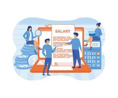 Website or landing page. Payroll, Salary payment with Tiny People Character Concept, Suitable For web landing page. flat modern illustration vector