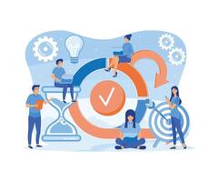 Scrum Framework concept. Scrum process diagram as agile software development scheme. Business meeting. Project management work cycle. flat modern illustration vector