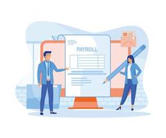 Payroll Administrative Concept, Suitable for web landing page, ui, mobile app, editorial design, flyer, banner, and other related occasion. flat modern illustration vector