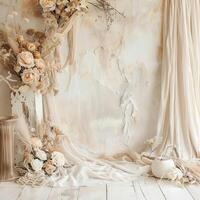 The decor for the wedding in boho style photo