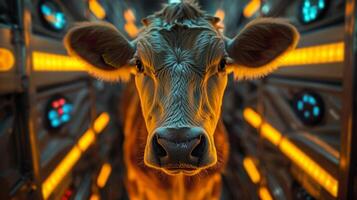 Close-up of Cows Face in Room photo