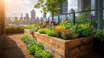 abundante balcón desbordante con flores y en conserva plantas foto