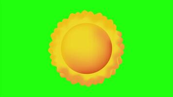 3D sun realistic animation. Summer solar object isolated. Cartoon weather sunshine. Element for weather forecast. 4K seamless loop animation video