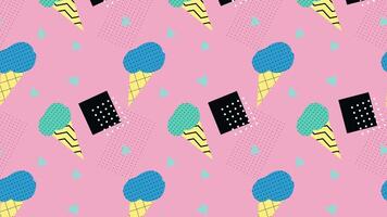 a pattern with ice cream cones and shapes video