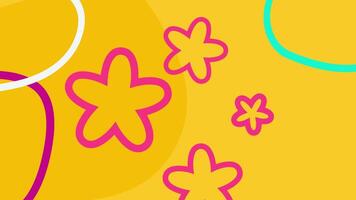 a yellow background with a bunch of colorful flowers video