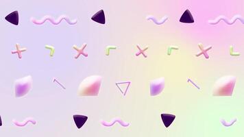 en uppsättning av annorlunda former och brev på en rosa och lila bakgrund video