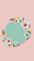 a round frame with flowers on a pink background video