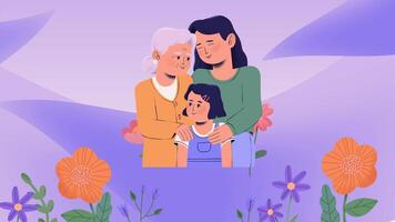 illustration of a family with a child video