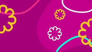 a colorful background with flowers and a circle video