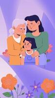 illustration of a family with a child video