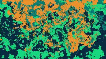 an abstract painting of green, orange and black video