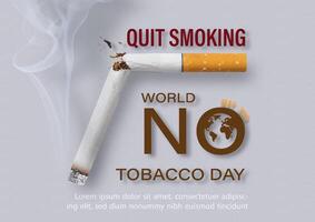 World no tobacco day concept poster campaign in illustration. Quit tobacco World anti tobacco day concept background. vector