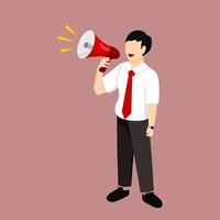 businessman speaking on megaphone vector