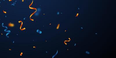 Celebratory background with blue and orange confetti beautiful illustration vector