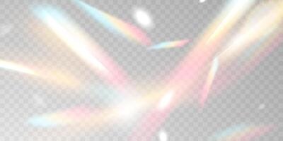 Multicolored light effect and zigzag ribbons falling from above on streamer, tinsel vector