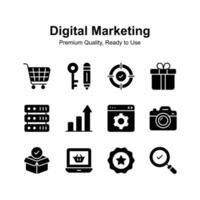 Digital marketing premium quality icons set, ready to use vector