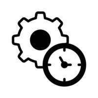 Clock with gear showing concept of time management, high quality graphics vector