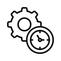 Clock with gear showing concept of time management, high quality graphics vector