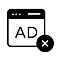 No ads, ad block design easy to use and download vector