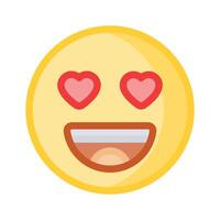 Happy face with heart symbols on eyes, concept icon of in love emoji vector