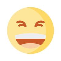 An editable icon of laughing emoji, easy to use and download vector