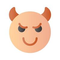 de miedo diablo con cuernos, personalizable emoji icono en de moda estilo vector