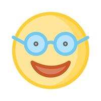 nerd emoji icono diseño, Listo para prima utilizar vector