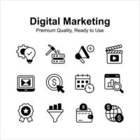 Grab this amazing icons set of digital marketing, easy to use and download vector