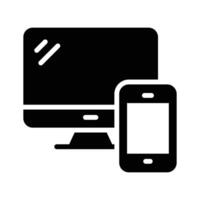 Well designed icon of computer and mobile in trendy style vector