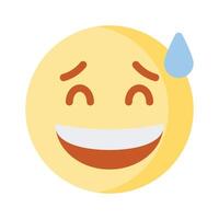 An editable icon of laughing emoji, easy to use and download vector