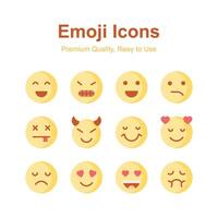 hermosamente diseñado emoji iconos, Listo a utilizar en sitios web y móvil aplicaciones vector