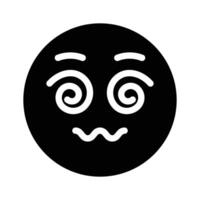 Dizzy emoji icon, dizziness expression design vector
