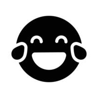 An editable icon of laughing emoji, easy to use and download vector