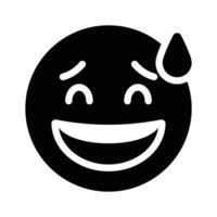 An editable icon of laughing emoji, easy to use and download vector