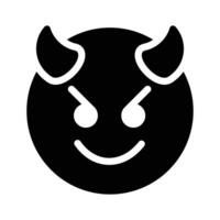 de miedo diablo con cuernos, personalizable emoji icono en de moda estilo vector