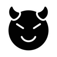 Scary devil with horns, customizable emoji icon in trendy style vector