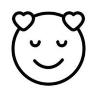 contento cara con corazón símbolos, concepto icono de en amor emoji vector