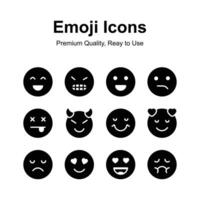 hermosamente diseñado emoji iconos, Listo a utilizar en sitios web y móvil aplicaciones vector