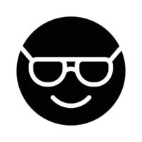 Glasses on emoji face showing concept icon of cool emoji, proud emoji vector