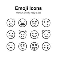 hermosamente diseñado emoji iconos, Listo a utilizar en sitios web y móvil aplicaciones vector