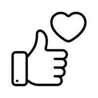 Thumbs up with heart symbolizing social media response vector