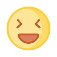 creativo de contento cara emoji en moderno estilo vector