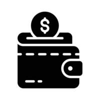 of cash wallet, icon of wallet having dollar coin in editable style vector