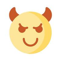 de miedo diablo con cuernos, personalizable emoji icono en de moda estilo vector