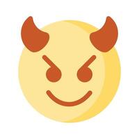 de miedo diablo con cuernos, personalizable emoji icono en de moda estilo vector